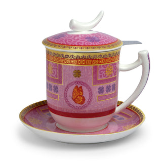 Kräuterteetasse „Tilly“ mit Filter, 0,35 l, 4tlg, Bone China