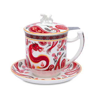 Kräuterteetasse "Zora", mit Filter, 0,35 l, 4tlg., Fine Bone China