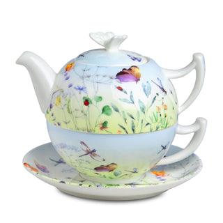 Tea-for-one "Papillon", 0,5l/0,25l, 4tlg, Fine Bone China