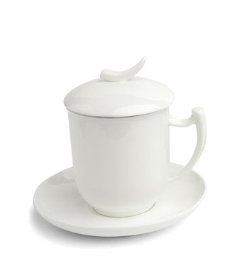 Deckel "Epsilon" mit Hörnchen, D. 10 cm, Fine Bone China