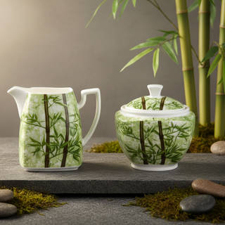 Milchkännchen und Zuckertopf "Bamboo", Bone China
