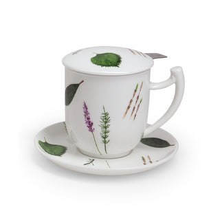 Kräuterteetasse mit Filter "Prima Vera", 0,35 l, 4 tlg,  Bone China
