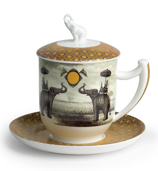 Kräuterteetasse "Sepia Elephant", 0,35 l, 4tlg., Fine Bone China