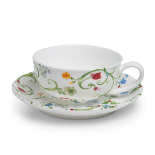 Tasse und Untere "Fleurette", 0,18 l,  Bone China