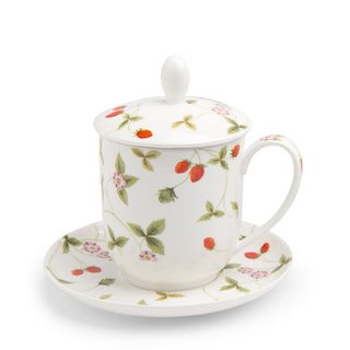 Kräuterteetasse "Mirella" mit Filter, 0,35 l, 4 tlg, Bone China