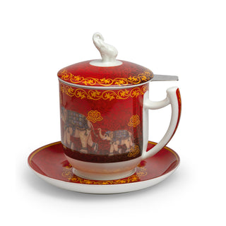 Kräuterteetasse "Nelson" mit Filter, 0,35 l, 4 tlg., Bone China