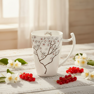 Mega Becher "White Cherry",  0,5 l, Bone China