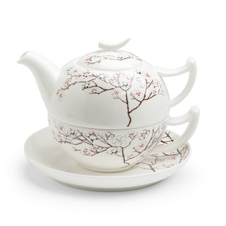 Tea-for-one "White Cherry", 0,25 l / 0,5 l, Bone China