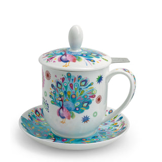 Kräuterteetasse "Paula"mit Filter, 0,35l, 4tlg, Bone China