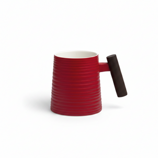 Becher "Rouge" mit Holzgriff, 0,32 l / 2er-Set, Porzellan