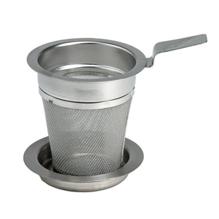 Edelstahlfilter mit Abtropftablett, Ø innen 5 cm, außen 6 cm, für Tea-for-ones mit figürlichem Deckel