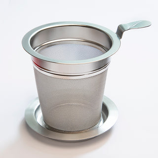 Edelstahlfilter mit Abtropftablett, Größe IV / L, Ø innen 7,5 cm, außen 8,5 cm