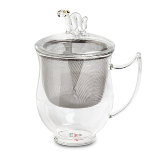 Kräuterteetasse "Zora" aus Glas, 3tlg, mit Edelstahlsieb, 0,35l