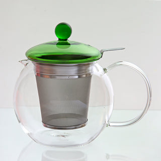 Teekanne "Fabi" mit Edelsthalfilter, 0,7 l, smaragd, Glas