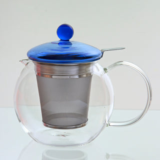 Teekanne "Fabi" mit Edelstahlfilter, 0,7 l,  blau, Glas