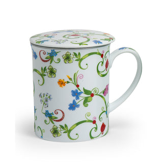 Kräuterteetasse "Fleurette" mit Deckel und Edelstahlsieb, 0,3 l, im Geschenkkarton