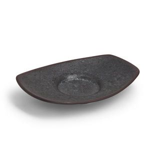 Porzellan Untersetzer für Cups,  12,8 x 9,0 cm,  schwarz-grau, 2er-Set