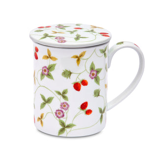 Kräuterteetasse XL "Mirella" mit Deckel und Edelstahlsieb, 0,5l, Porzellan, im Geschenkkarton