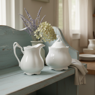 Milchkännchen und Zucketopf "Diana", Bone China