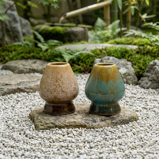 Bambusbesenhalter im japanischen Garten